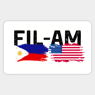 FIL-AM (Filipino American) w/Philippines Flag and American Flag Sticker